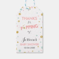 Popping by Favor tags Thank you Mint pink and gold