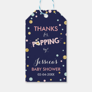 Popping by Favor tags Thank you Navy Pink Gold