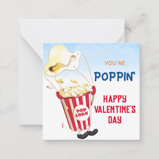 Popping By Popcorn Classroom Valentine Card (Front)