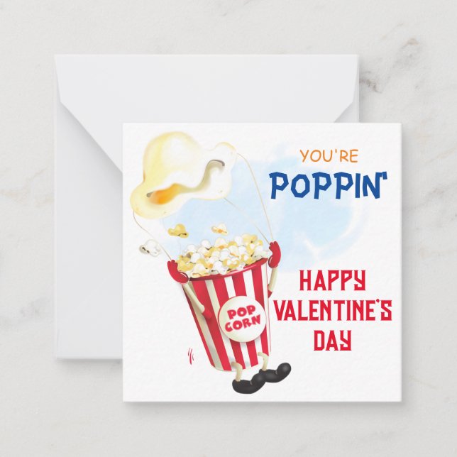 Popping By Popcorn Classroom Valentine Card (Front)