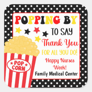 Popping By to Say Thank You Gift Square Sticker