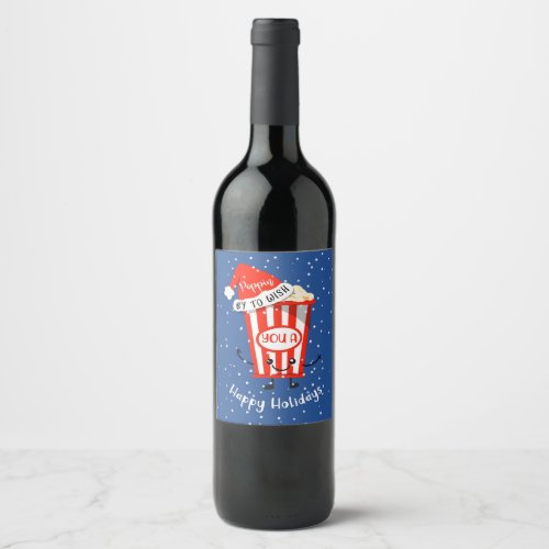 popping by to wish you a happy holidays card wine label