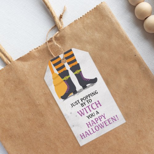 Popping By to Witch you a Happy Halloween Gift Tags