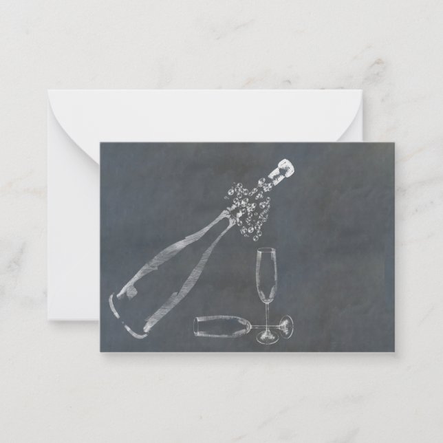 Popping Champagne Cork Note Card (Front)
