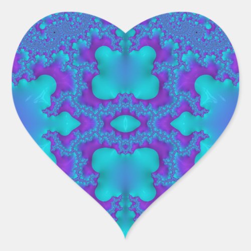  Popping Heart  Bright Fractal Design  Heart Sticker