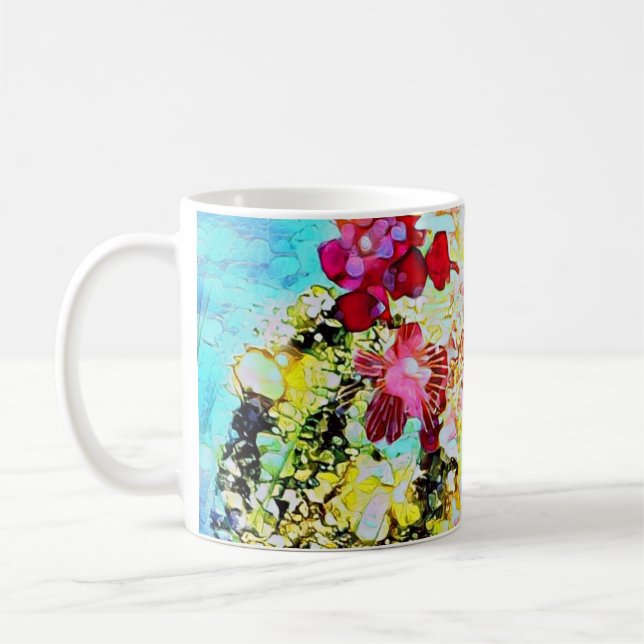 Popping Petals ! Fine art blank greeting card  Coffee Mug (Left)