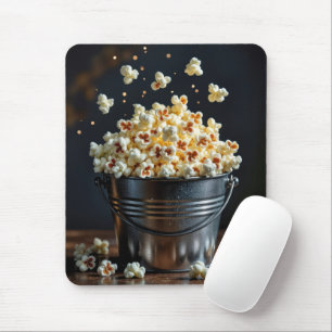 Popping Popcorn In Metal Bucket Mouse Pad