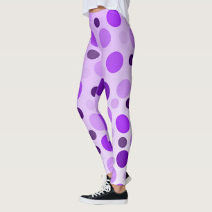 Popping Purple Polka Dots, Ladies Leggings