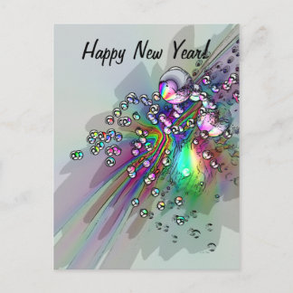 Popping the Cork - New Year Bubbles Holiday Postcard