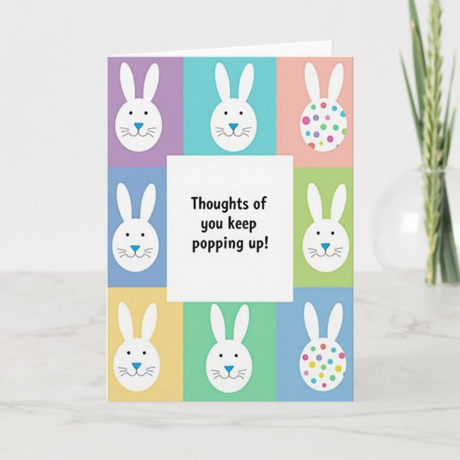Popping Thoughts Bunny Friend Card (Front)
