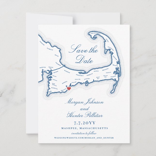Popponesset Inn New Seabury Cape Cod Map Elegant Save The Date (Front)