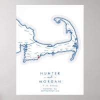 Popponesset Inn Wedding Navy Guest Book Poster