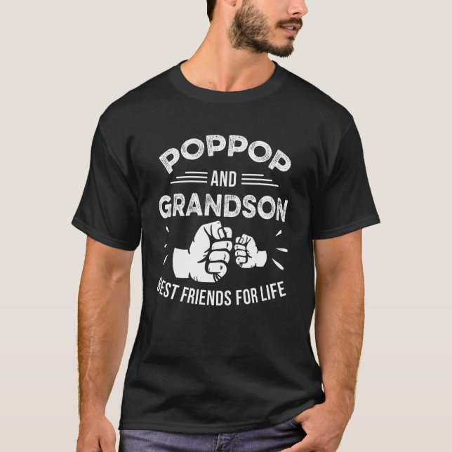 Poppop And Grandson Matching Fist Bump Best Friend T-Shirt (Front)