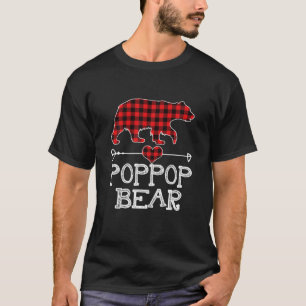 Poppop Bear , Red Buffalo Plaid Poppop Bear Pajama T-Shirt