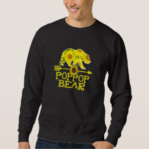 Poppop Bear Sunflower Christmas Bear Birthday Sweatshirt