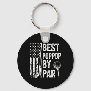 Poppop By Par Usa Flag Golf Fathers Day Golfing Gr Keychain