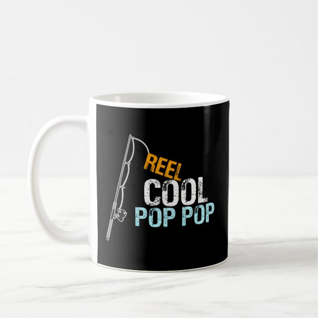 Poppop From Granddaughter Grandson Reel Pop Pop Coffee Mug (Left)