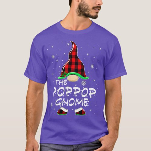 PopPop Gnome Buffalo Plaid Matching Family Christm T_Shirt