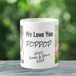 Poppop Love You 2 Photo Mug<br><div class="desc">Celebrate Poppop with this custom mug featuring two photos of his grandchildren,  "I Love You" or "We Love You" and the names of hisgrandchildren.</div>