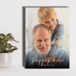 Poppop & Me | Established 20XX | Photo Wooden Box Sign<br><div class="desc">This stylish Poppop & me customised wooden box sign, is the ideal gift for fathers day, birthday, christmas and any other occassion! The keepsake features a simplistic design with your favorite photograph, script text 'POPPOP AND ME'. All font styles, size and text color can be changed by clicking on the...</div>