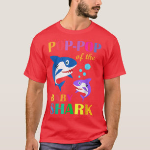 PopPop Of The Baby Birthday Shark PopPop Shark Chr T-Shirt