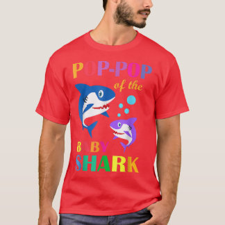 PopPop Of The Baby Birthday Shark PopPop Shark Chr T-Shirt