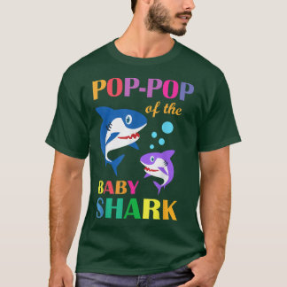 PopPop Of The Baby Birthday Shark PopPop Shark Chr T-Shirt