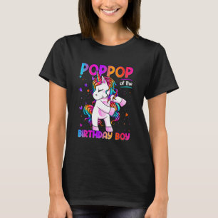 PopPop of the Birthday Party Boys Dabbing Unicorn T-Shirt