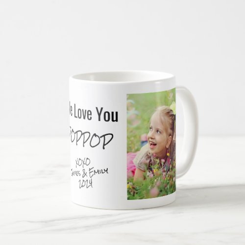 Poppop We Love You Personalized Photo Names Coffee Mug
