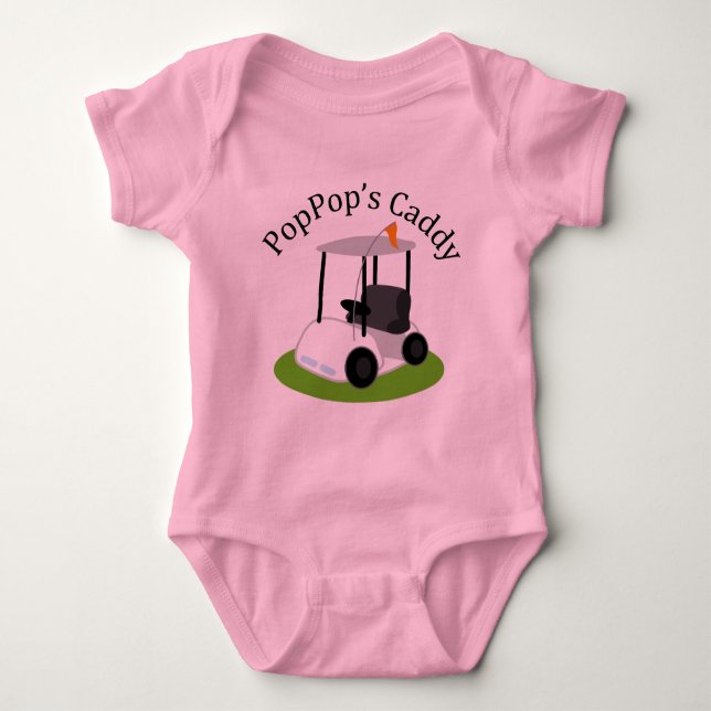 Poppops Caddy (Golf) Baby Bodysuit (Front)