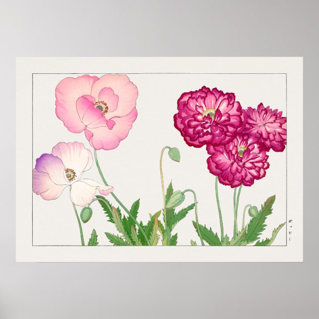 Poppy #3, Red Pink and Purple, by Tanigami Konan, Poster (Front)