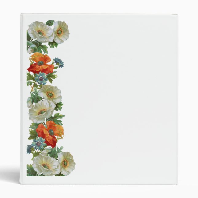 Poppy and Cornflower Floral Art Avery Binder (Front)