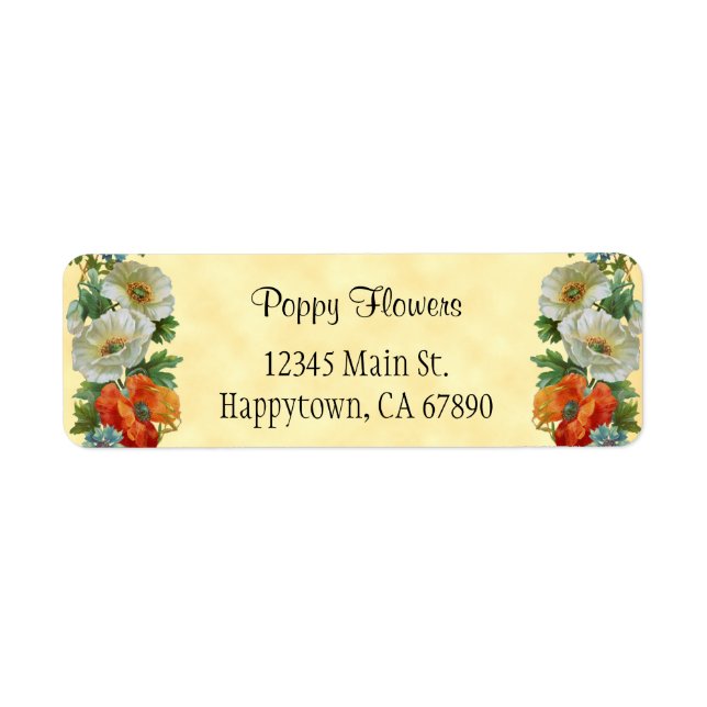 Poppy and Cornflowers Custom Floral Address Labels (Front)