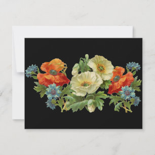 Poppy and Cornflowers Custom Floral Invitations