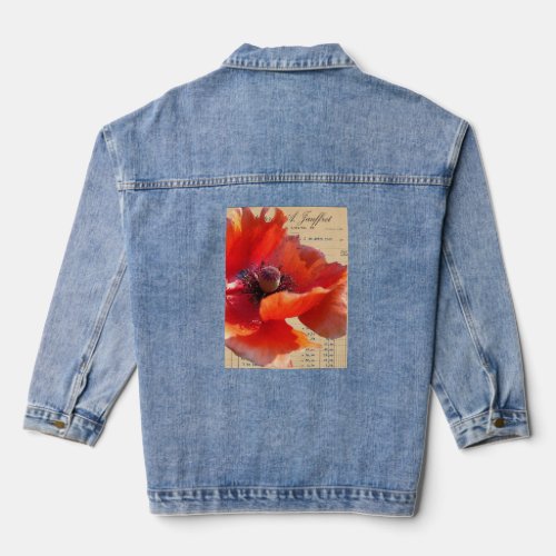 Poppy and Ephemera Digital Art  Denim Jacket