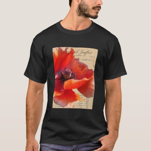 Poppy and Ephemera Digital Art  T_Shirt