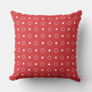 poppy and white dots throw pillow