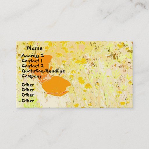 Customizable Poppy Art Business Card