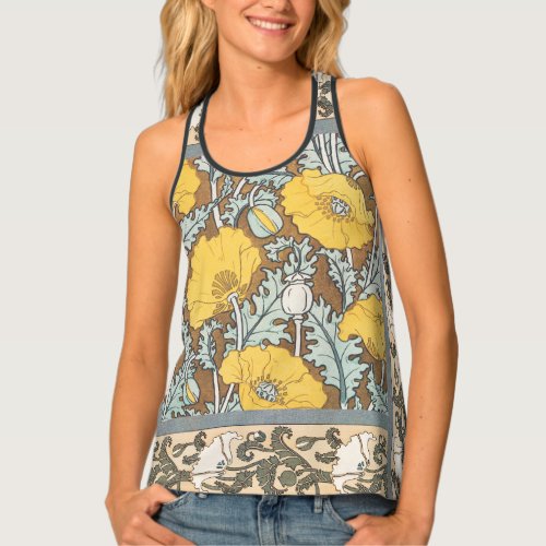 Poppy Art Illustration Flower Nouveau  Tank Top