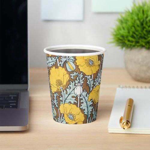 Poppy Art Illustration Flower Pattern Paper Cups