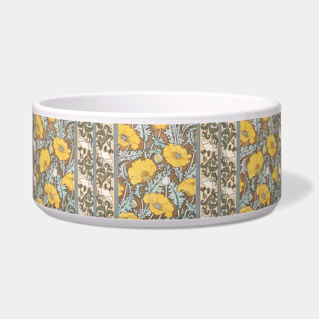 poppy art illustration yellow flower bowl (Front)