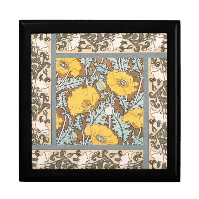 poppy art illustration yellow flower gift box (Front)