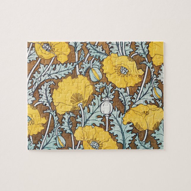poppy art illustration yellow flower jigsaw puzzle (Horizontal)