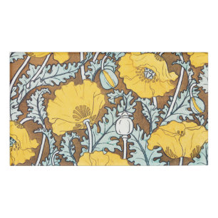 poppy art illustration yellow flower name tag