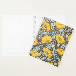 poppy art illustration yellow flower planner