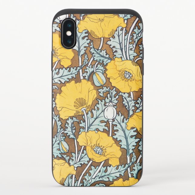 poppy art illustration yellow flower uncommon iPhone case (Back)