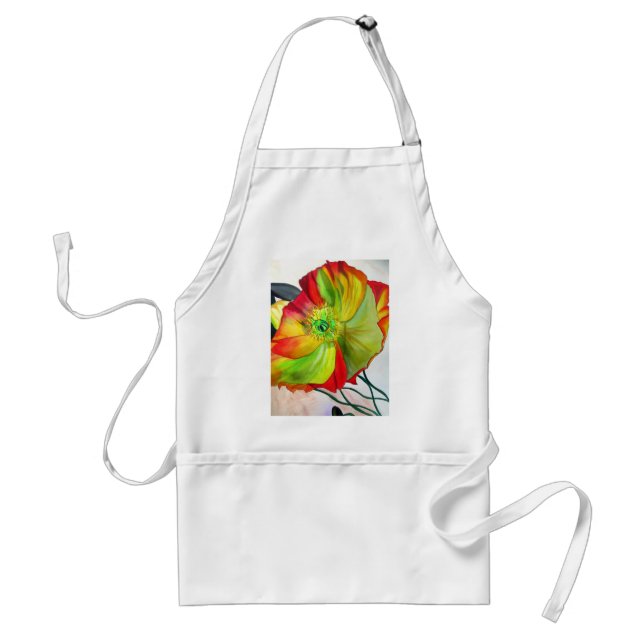 Poppy Art macro poppy Adult Apron (Front)