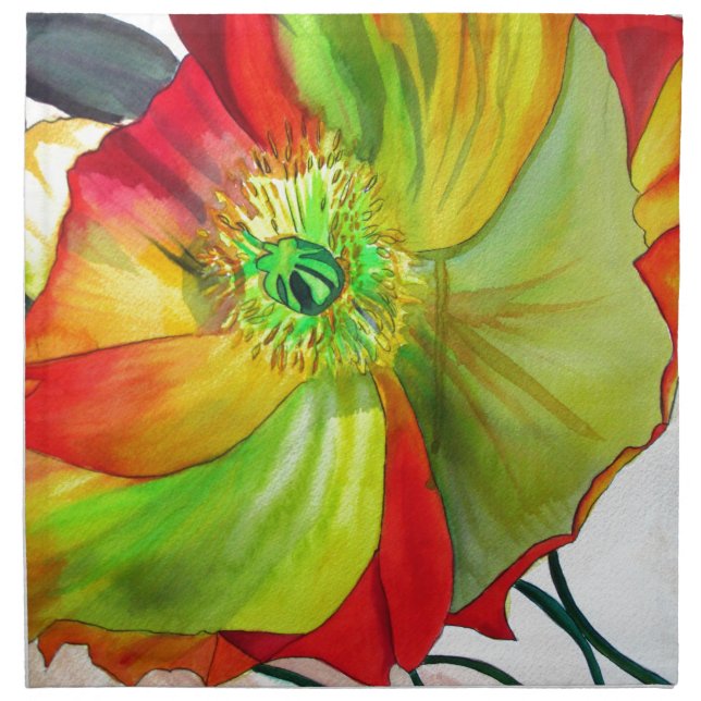 Poppy Art macro poppy Napkin (Front)