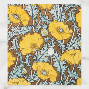 Poppy Art Nouveau Illustration Yellow Flower Envelope Liner