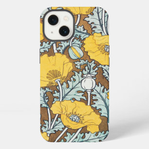 Poppy Art Nouveau Illustration Yellow Flower iPhone 13 Case